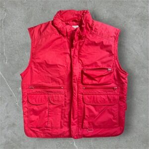 Eddie Bauer Vest Mens Large‎ Red Goose Down Expedition Outdoor Utility Pockets